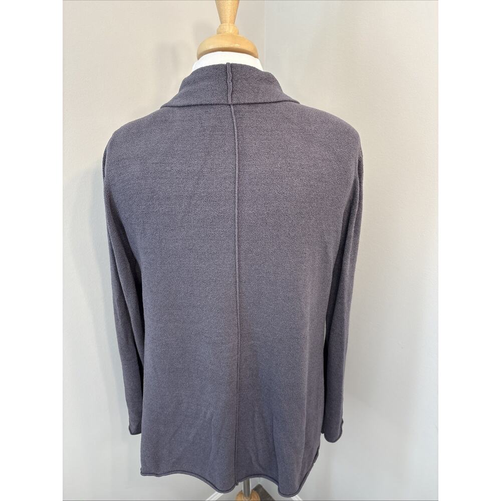 Barefoot Dreams CozyChic Ultra Lite Open Front Cardigan Dusty Blue Gray Pockets - Picture 4 of 10